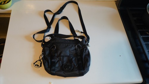 VINTAGE KIPLING GORILLA GIRLZ BAG SATCHEL BLACK WOMENS WITH MONKEY KEYRING