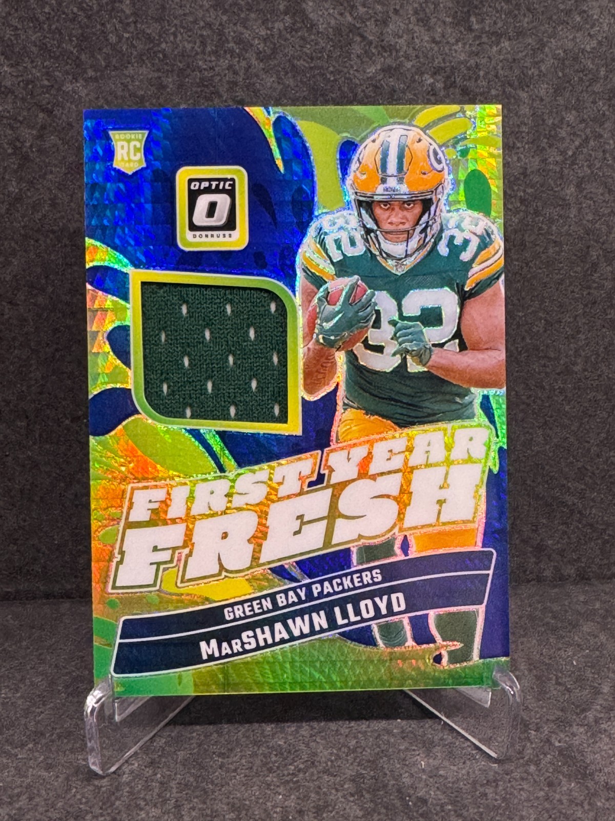 MarShawn Lloyd Panini Donruss Optic First Year Fresh Relic #FYFMLD Blue Hyper