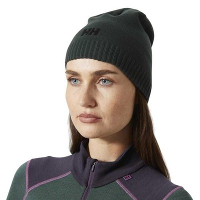 Helly-Hansen Unisex Brand Beanie, 418 Dark Jungle, One Size