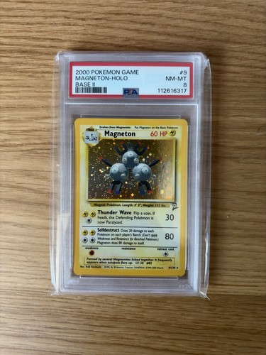 PSA 8 Magneton 9/130 HOLO Base Set 2 WOTC 2000 Pokemon Card NM MINT