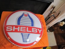 FORD SHELBY COBRA LOGO 16" METAL DOME STYLE SIGN MUSCLE PONY CAR GARAGE MANCAVE
