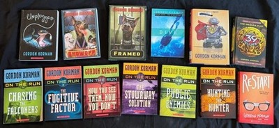 13 Gordon Korman children kid CHAPTER BOOK LOT Set On Run 1-6 Framed Clues Lot