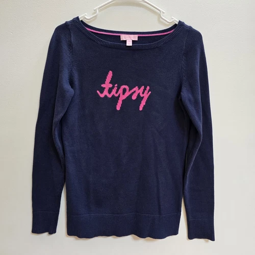 Lilly Pulitzer Tispy Marielle Lightweight Sweater Size Small Navy - product listing photo