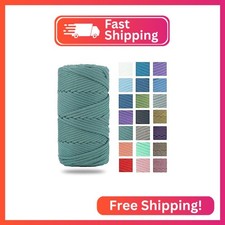 Polyester Cord 4mm 160 Yards Braided Macrame Cord, Elastic Yarn for Crocheting,