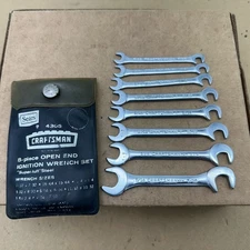Vintage SEARS Craftsman Metric Ignition 8 pc. Open End Wrench Set 9-4308 USA