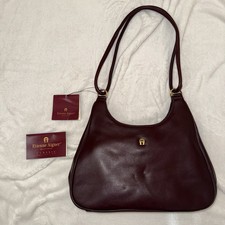 Vtg 80s Etienne Aigner Classic 90234 Lesig Oxblood Burgundy Leather Bag NWT