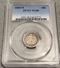 1845 O Seated Liberty Dime  PCGS VG 8   Choice Problem Free Original Tough Date