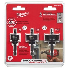 Milwaukee 49-22-4800 Hole Saw Set 3-Piece 1/4" Hex Shank Variable