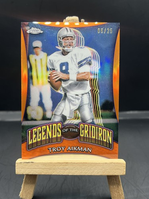 #ad 2024 Topps Chrome Legends of the Gridiron Troy Aikman #LOG 17 Orange Refractor $50.00