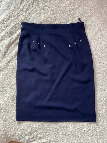 Women Escada by Margaretha Ley Skirt Navy Wool S