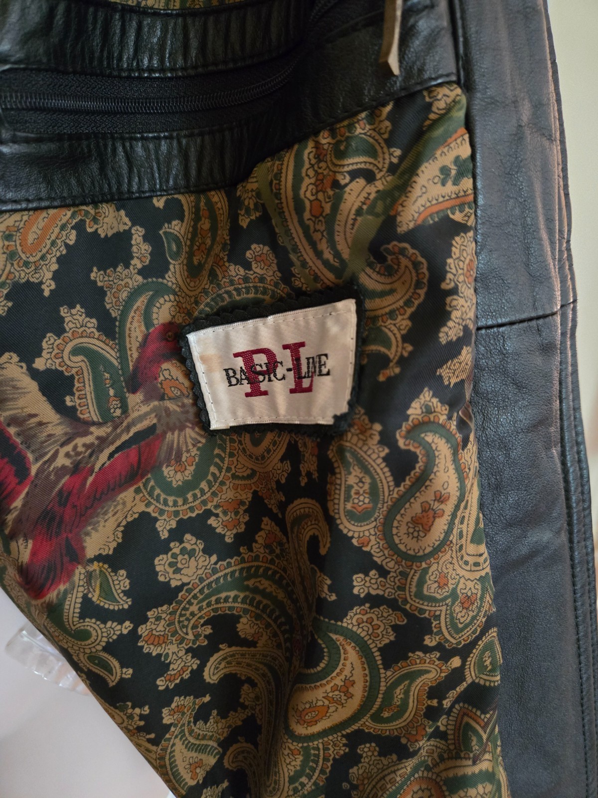 PL BASIC LINE MEN BLACK LEATHER JACKET SIZE 50 ( … - image 4