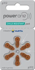 Power One Size 312 Hearing Aid Batteries, Multi-Packs from 6 PCS to 300 PCS