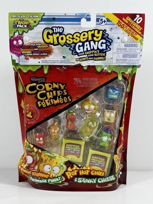 The Grossery Gang Corny Chips 8 Pck Rot Hot Chili Stinky Cheese 2 Mystery Bags