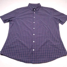 Mizzen+Main Lightweight Leeward Mens Shirt XL Purple Trim Fit SS Performance
