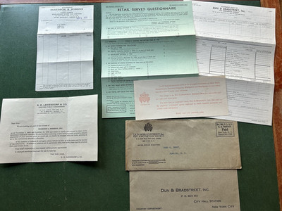 1930s Dun & Bradstreet McKesson Docs Fred Penny Pawling NY Ephemera Lot