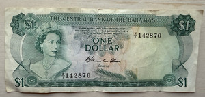 BAHAMAS  1 DOLLAR 1974  CRISP COMBINE SHIPPING  NO RESERVE!