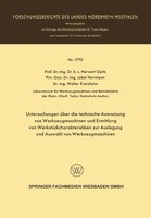 Herwart Opitz | Untersuchungen üBer Die Technische Ausnutzung Von...