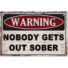 Funny Vintage Metal Sign for Home Bar Decor Coffee Beer Wall Art 8x12 Inch