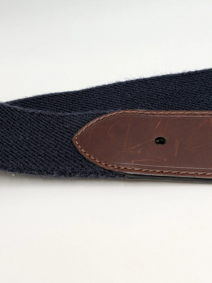 Vintage Tommy Hilfiger Cuero Marrón Frontal Elástico Trasero Cromo Hebilla Talla M 32 Foto 3 de 4