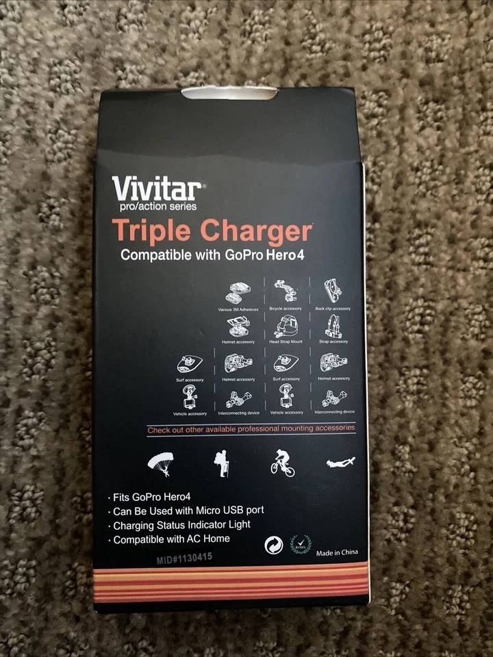 Vivitar Triple Charger with USB Connection for GoPro HERO4 - Image 2 of 2