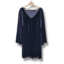 Danillo Boutique Woman 3X Black Velour Dress Empire Waist ALine Cocktail Holiday