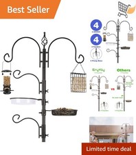 Bird Feeding Station Kit Metal Large Capacity Hanging Bird Feeder Pole Wildlife