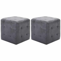 Pouf 2 Stk. Grau 30X30X30 Cm Wildleder-Optik