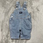 OshKosh B’Gosh Overalls Vestbak Railroad Stripe Snap Leg Baby Size Small 0-3M