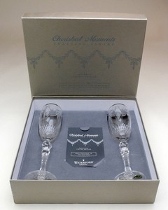 Cherished Moments Waterford Crystal Toasting Flutes, Platinum Rim