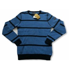 NAUTICA SWEATER MENS CREW-NECK SIZE M BLUE  BLACK LONG SLEEVES NEW WITH TAGS