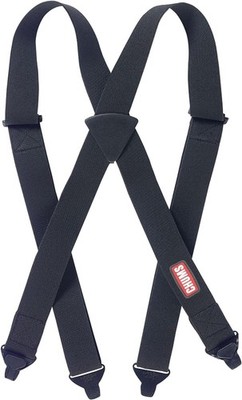 Chums Ski Suspenders for Men & Women - Heavy Duty Adjustable One Size, Black 