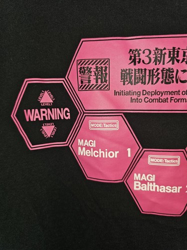 Uniqlo Neon Genesis Evangelion Magi System Xl Mens Black Graphic Logo Tshirt - Picture 2 of 13