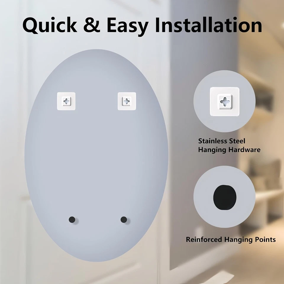 20"x28" Oval Bathroom Mirror for Over Sink, Beveled and Polished, Frameless W... - Image 3 of 4