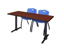 Regency Cain 48 x 24 in. TBase Training Seminar Table & 2 M Stack Chairs