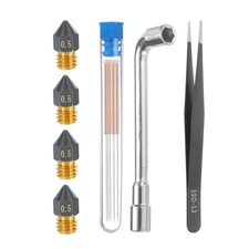 3D Nozzles Kit, 4pcs 3D Printer MK8 Brass Nozzles 0.5mm, Cleaning Needles
