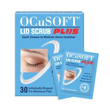 OCuSOFT Lid Scrub PLUS 30 Pre-Moistened Individually Wrapped Pads ~ Exp 8/25
