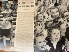 Carole Lombard, Full Page Vintage Large Format Clipping, a
