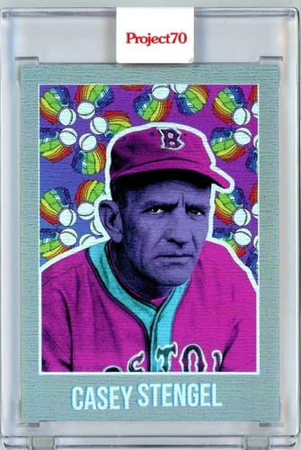 2021 TOPPS PROJECT 70 - CASEY STENGEL BY RON ENGLISH - RAINBOW FOIL 66/70 #376