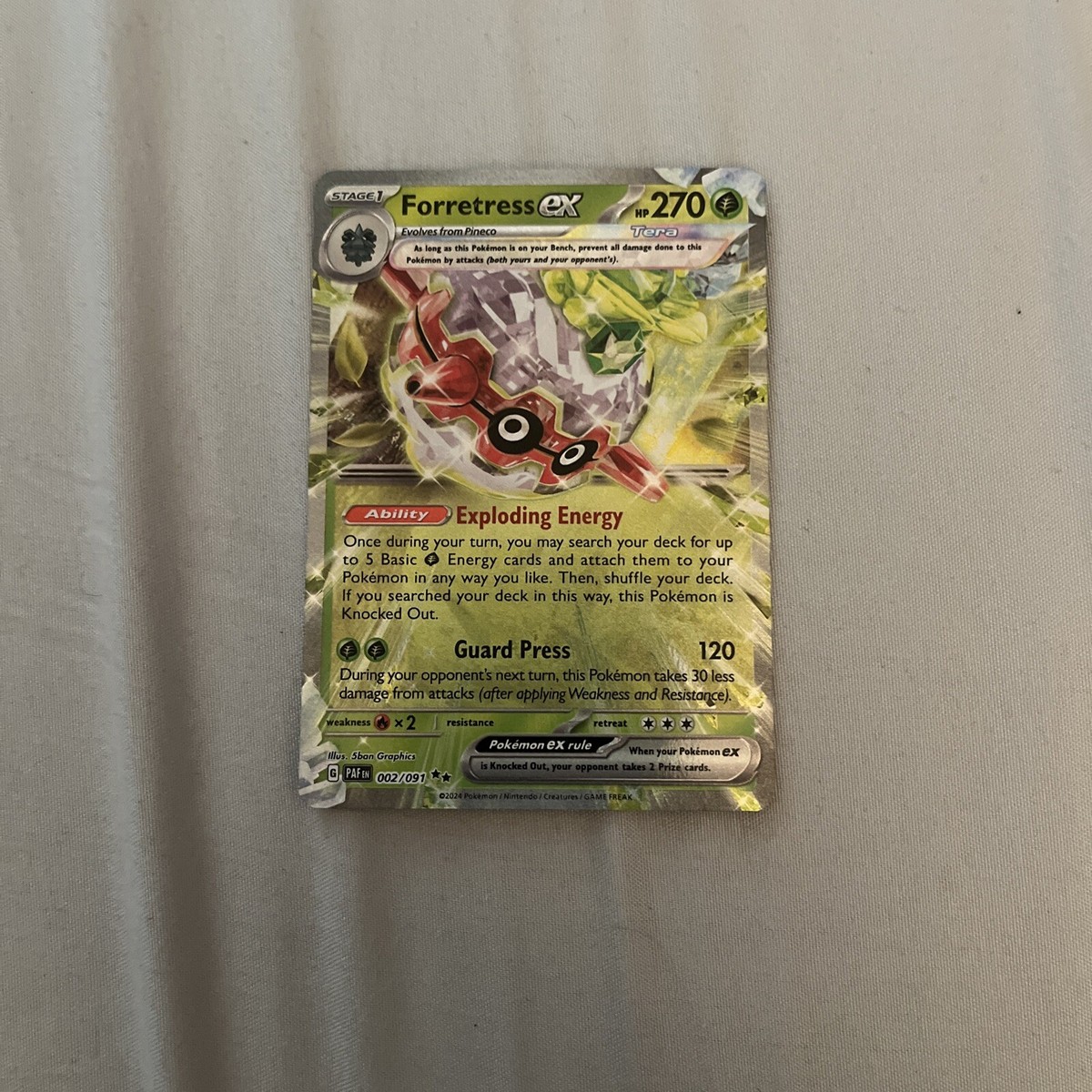 230 193 Price Pokmon TCG: Forretress EX Double Rare Holo Card  Paldean  Fates #002/091