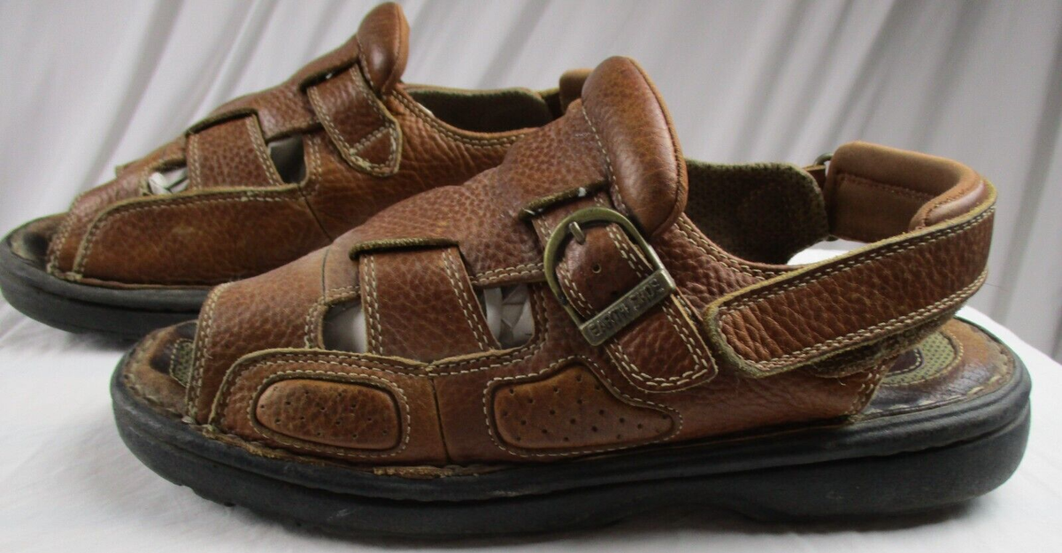 Earth Shoe Men\'s Chunky Brown Leather Upper Sandals Strappy Size 11 Earth Shoe Men main image 2