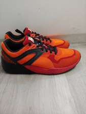 Zapatos para correr Puma R698 Trinomic de malla tejida salpicaduras rojas y naranjas para hombre talla 6,5
