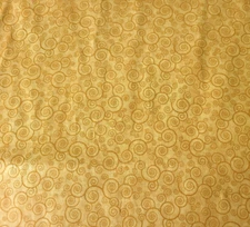 Harmony Cotton BTY Quilting Treasures Golden Tan Scroll Blender