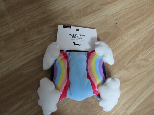 Novedad Arco Iris temática Acolchado Traje Perrito por Primark Para Perro  Pequeño Tamaño | eBay