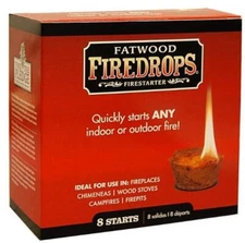 Better Wood Products Fatwood Firedrops Firestarters, 8-Count Box