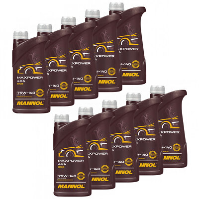 10x 1 Liter Getriebeöl MANNOL Maxpower 4x4 75W140 API GL 5 LS für BMW K R 1200 S