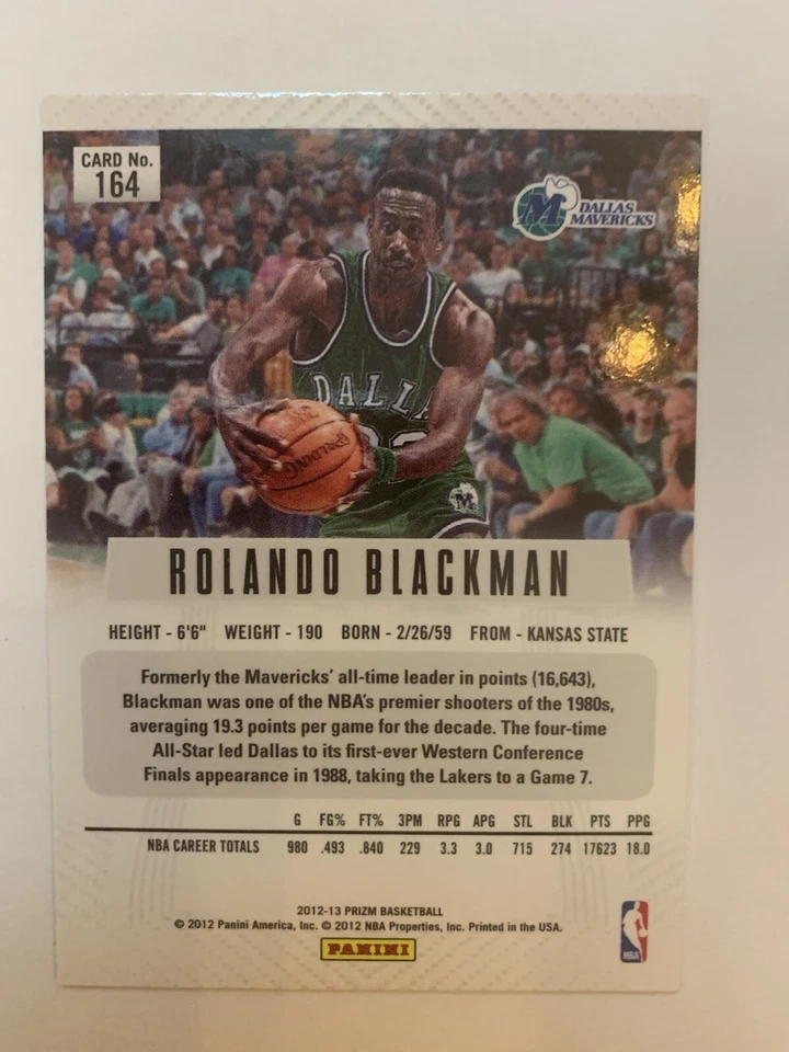2012-2013 Panini Prizm Green Rolondo Blackman #164 Rare - Image 2 of 2