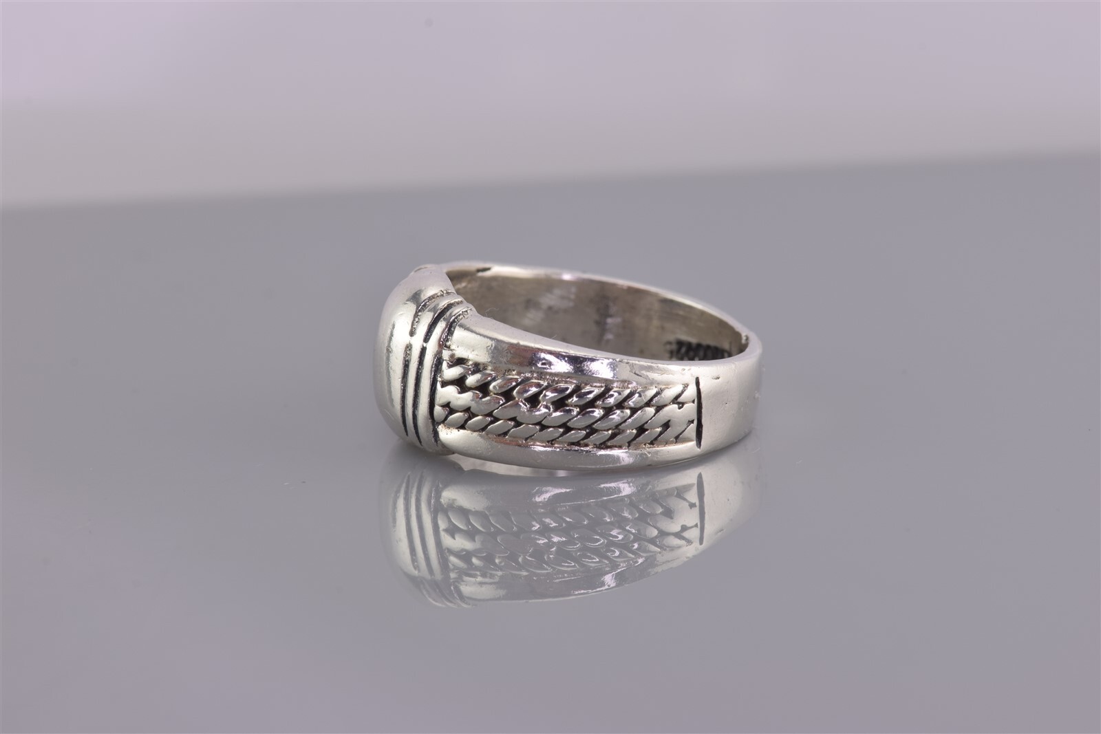 Sterling Silver Collared Polished Double Cable Ba… - image 5