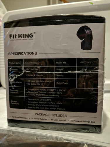 Fit King Knee Massager / Heated with Air Compression Massage for Knee Pain - Picture 4 of 4