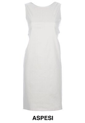 Aspesi Low Back White Dress Shift Dress - Small - RRP £250.00