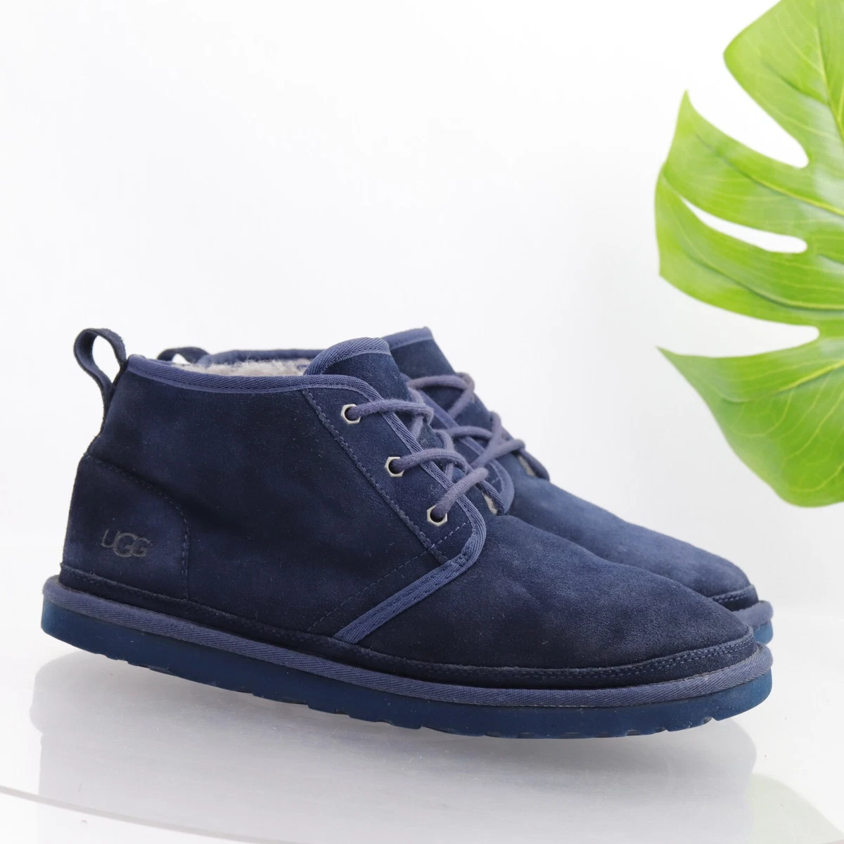 Ugg Australia Men\'s Chukka Neumel Lace Up Boot New Navy Sheepskin Lining 13 s-l1200.jpg main image 2